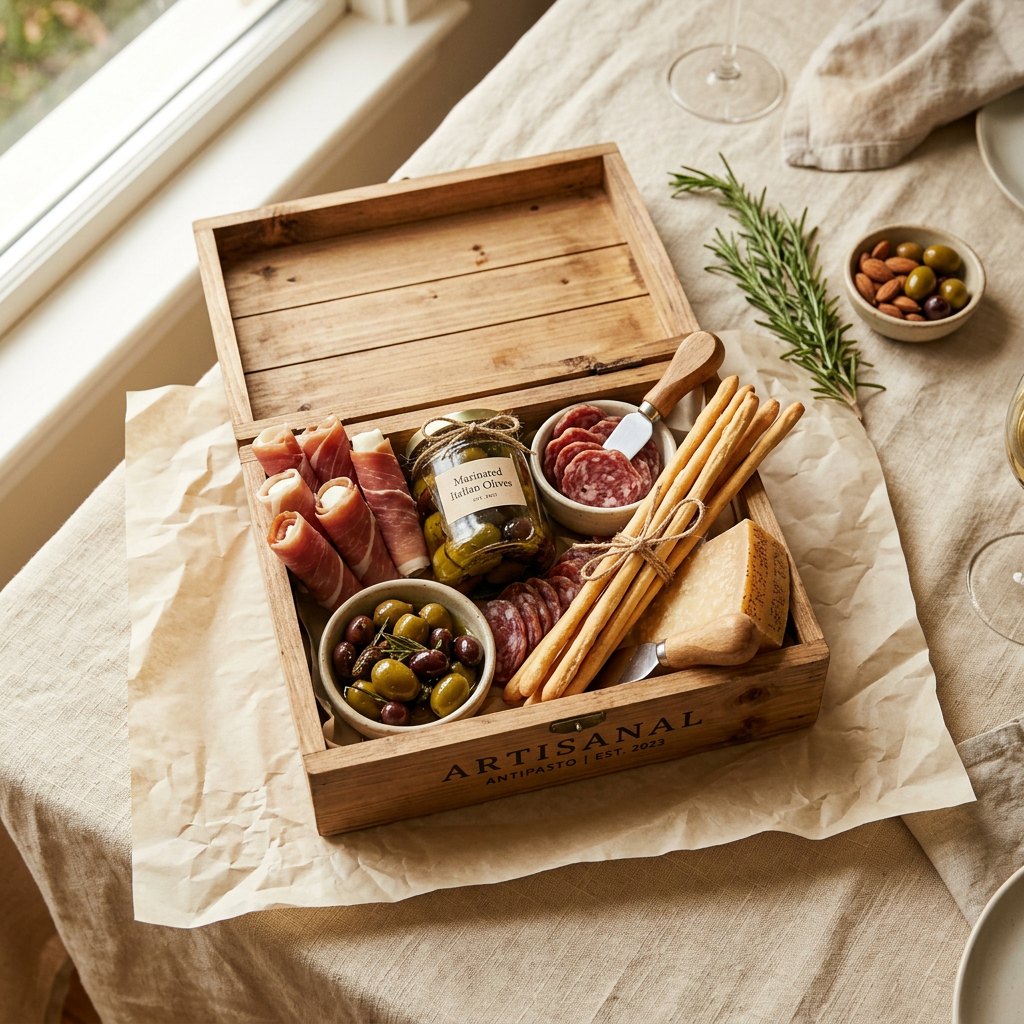 The Antipasto Box — Italian charcuterie and cheese sampler