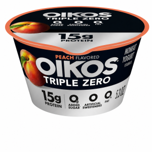 Dannon Oikos Greek Triple Zero Peaches