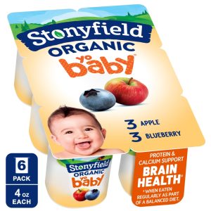Stonyfield YoBaby Blueb Apple Org Yogurt 6pk